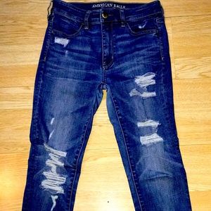 Medium wash American Eagle distressed jeans